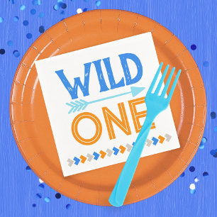 Blue Wild One First Birthday Paper Napkins Serviette