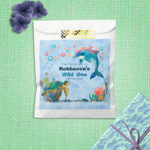 Blue Wild One Undersea Wonders bevorzugen Flaggen Geschenktütchen