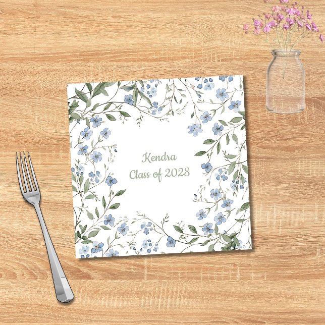 Blue Wildblume Abschluss Serviette (Von Creator hochgeladen)