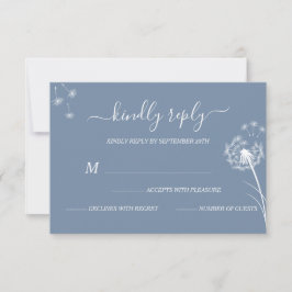Blue Wildblume Boho Wedding RSVP Karte