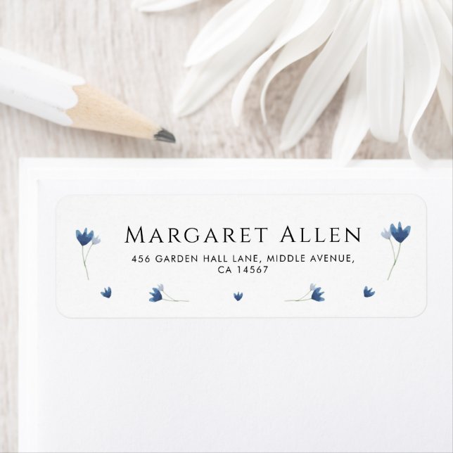 Blue Wildblume Botanical Baby Showadresse (Insitu)