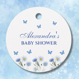 Blue Wildblume Butterfly Baby Dusche Danke Geschenkanhänger
