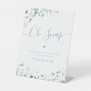 Blue Wildblume Drehbuch rustikale Hochzeit Oh Snap Sockelschild