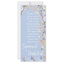 Blue Wildblume Hochzeit Empfang Vielen Dank