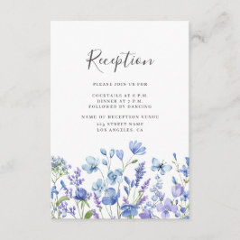Blue Wildblume Wedding Reception Enclosure Card Begleitkarte