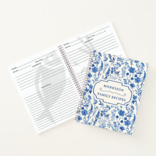 Blue Wildblumen Familienrezepte Kochbuch Notizbuch