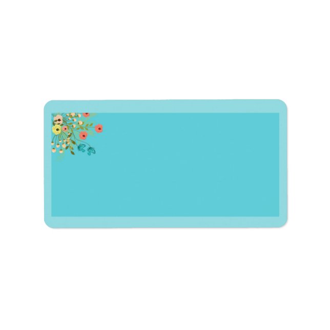 Blue Wildblumen Hochzeitungs-E-Mail-Adressetikett Adressaufkleber (Vorne)