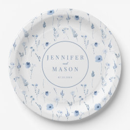 Blue Wildblumen winzige Blume Hochzeitspapier Tell Pappteller