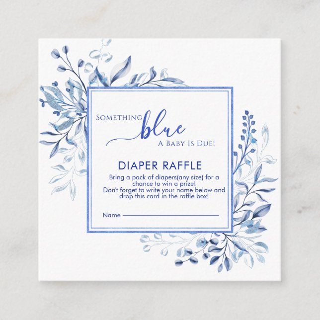 Blue Wildflower Something Blue Diaper Raffle  Begleitkarte (Vorderseite)
