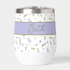 Blue Wildflower Watercolor Monogram Name 