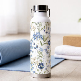 Blue Wildflower Watercolor Trinkflasche