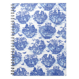 Blue Willow Animal Rabbit Deer Fox Bird Web Art Notizblock