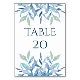 Blue Willow Branches, Watercolor Hochzeitsempfang Tischnummer