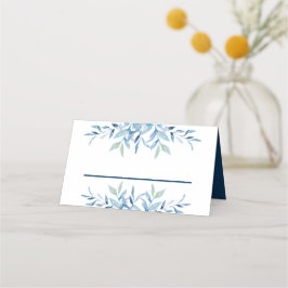 Blue Willow Branches Watercolor Wedding Platzkarte
