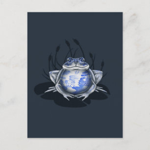 Blue Willow Bull Frog Postcard Postkarte