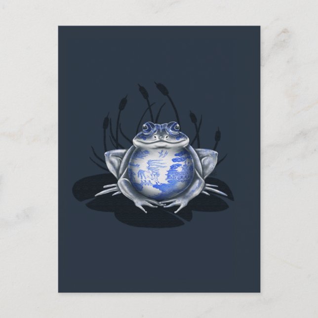 Blue Willow Bull Frog Postcard Postkarte (Vorderseite)