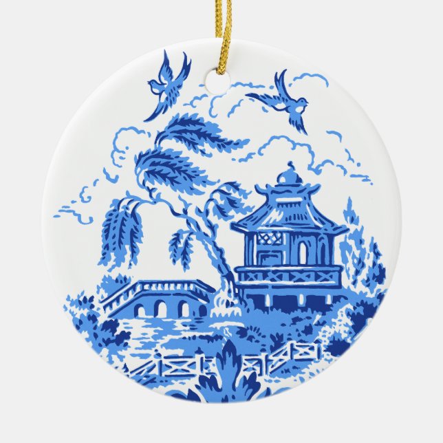 Blue Willow China Blue & White Ornament (Vorne)