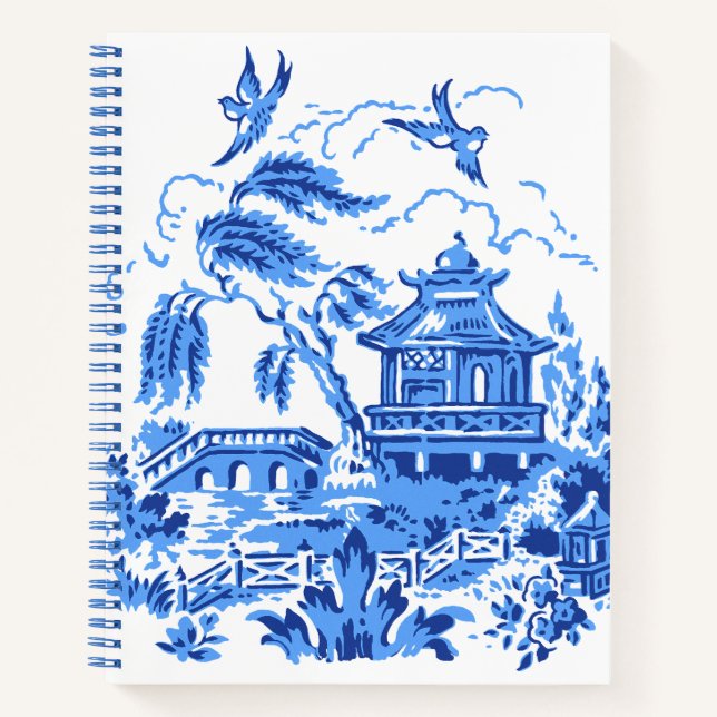 Blue Willow China Design Sketchbook Notebook Notizbuch (Vorderseite)