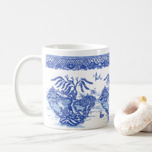 Blue Willow Eichhörnchen Fox Duck Isle of Animals Kaffeetasse