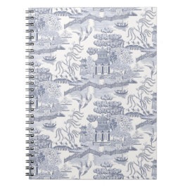 Blue Willow in Gray Blue Notizblock