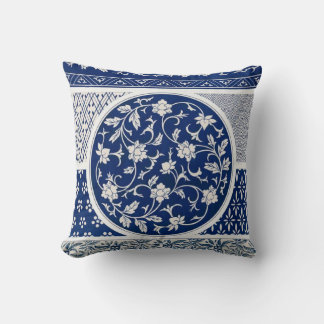 Blue Willow Ming Dynastie China Botanisch Kissen