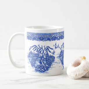 Blue Willow Peacock Bird Isle of Animals Spaß Kun Kaffeetasse