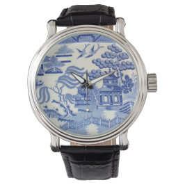 Blue Willow Time, jetzt haben sie es Oma gemacht! Armbanduhr