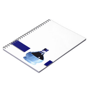 Blue Wine Bottle Notebook Notizblock