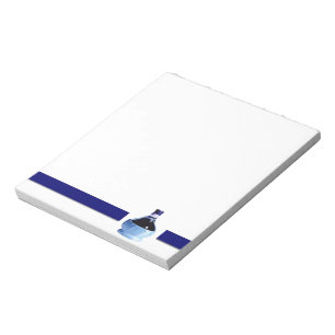 Blue Wine Flasche Notepad Notizblock