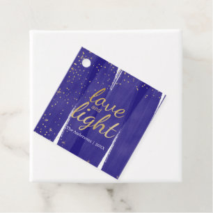 Blue Wine Gold Snowflage Hanukkah Holiday Geschenkanhänger