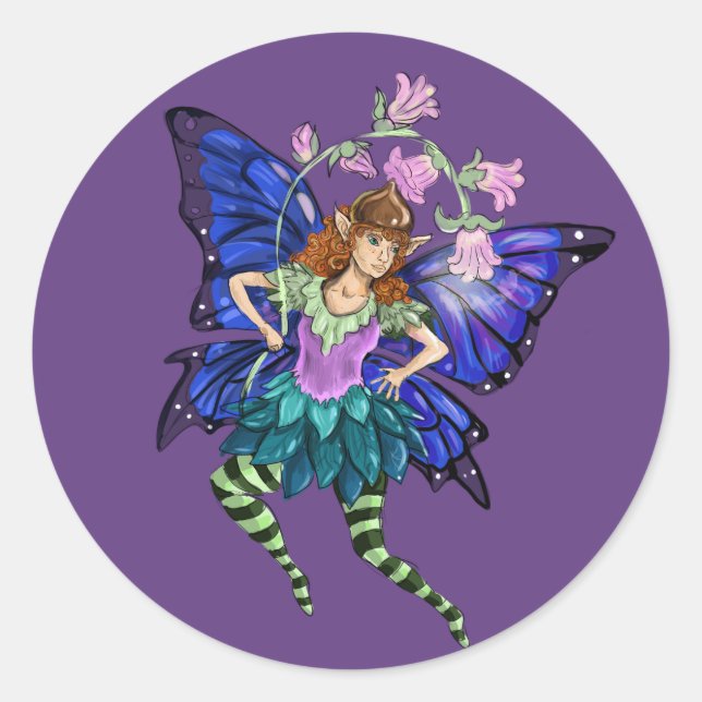 Blue Winged Pixie Runder Aufkleber (Vorderseite)