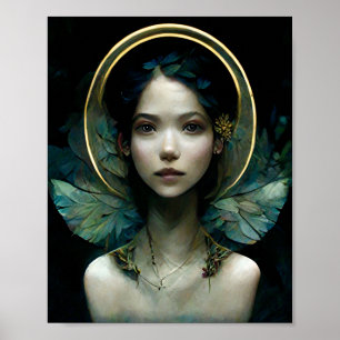 Blue Wings Fairy Fee Fantasy Art Poster