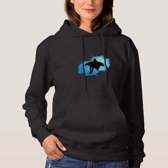 Blue Wingsuit Flying Hoodie (Vorderseite)