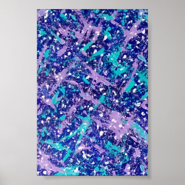 Blue Winter Abstrakt Canvas Print Poster (Vorne)