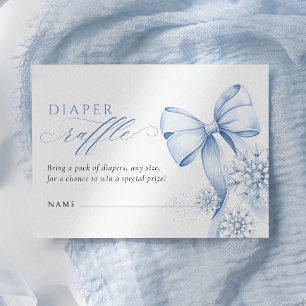 Blue Winter Baby Duschdusche Windeln Raffle Begleitkarte