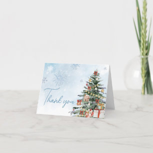 Blue Winter Baby Es ist kalte Außendusche Dankeskarte