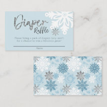Blue Winter Baby Showdusche Windeln Raffle Ticket