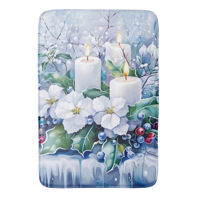 Blue Winter Bath Mat Badematte (Vorderseite Vertikal)