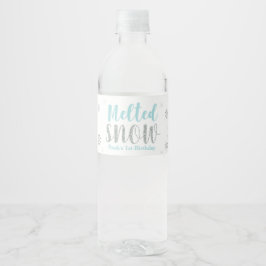 Blue Winter Birthday Party Wasserflasche