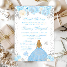 Blue Winter Blonde Hair Princess 16 . Geburtstag
