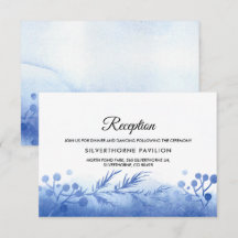 Blue Winter Branches Hochzeitskarten