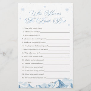 Blue Winter Brautparty - Wer kennt die Braut am be