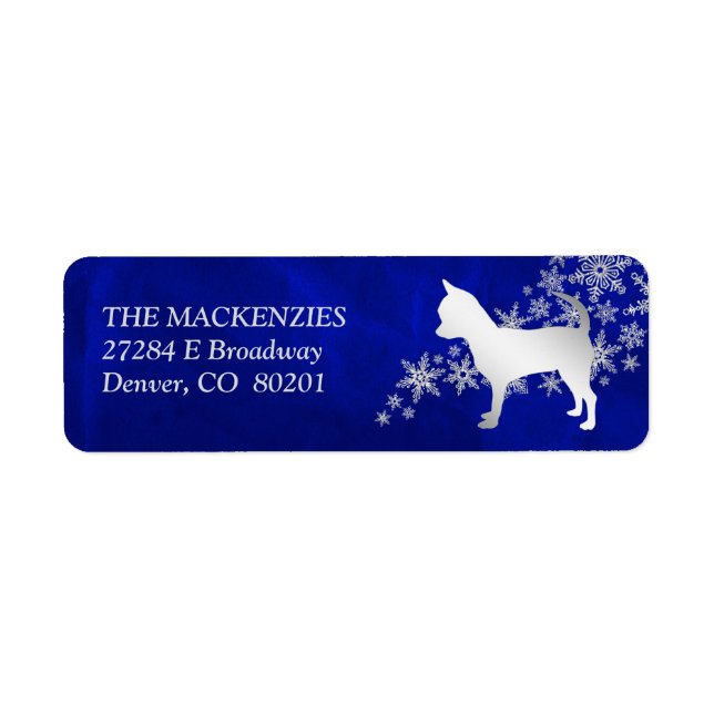 Blue Winter Chihuahua Hund Rücksendeadresse (Vorne)