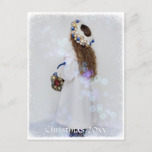 Blue Winter Christmas Postcard Postkarte
