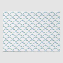 Blue Winter Coquette Coastal Bow Garland Seidenpapier