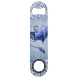 Blue Winter Dragon Fantasy Nature Art Speedflaschenöffner