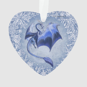 Blue Winter Dragon Imaginaire Nature Art