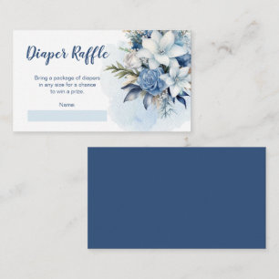 Blue Winter Floral Baby Duschkabine Windelwanne Begleitkarte