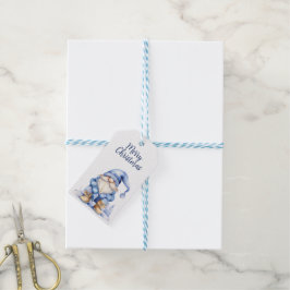 Blue Winter Gnome Weihnachten Geschenkanhänger