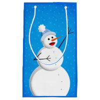 Blue Winter Happy Snowman